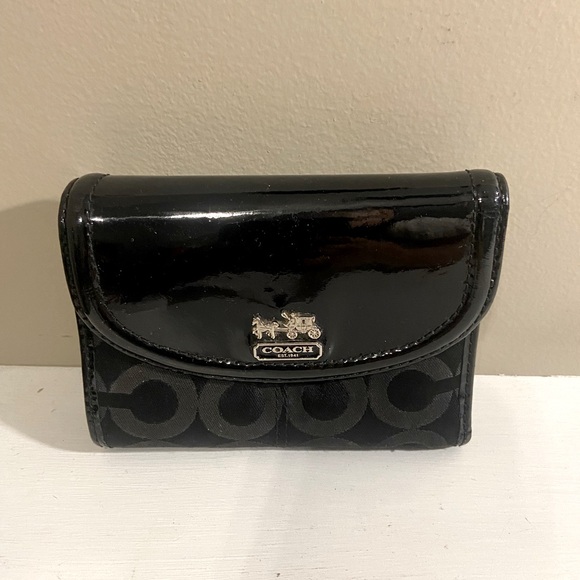 Coach tri-fold black wallet - Picture 1 of 8